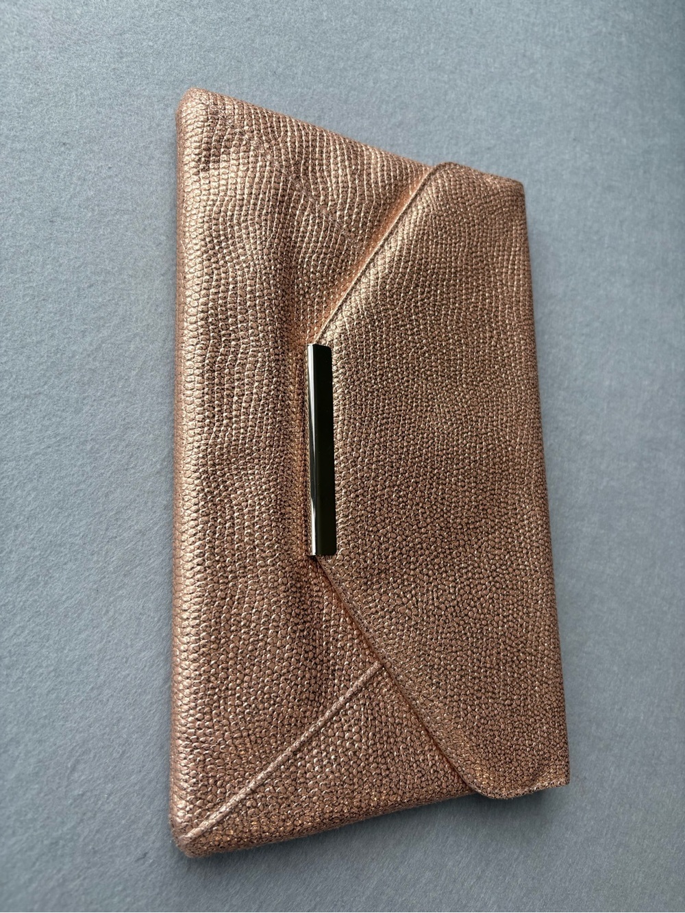 Style & Co Pink Blush Metallic Glittery Envelope Clutch Purse